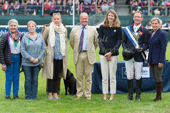 Oliver Townend winner of the 2017 Burghley Horse Trials at the Prize giving ceremony