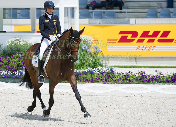 Ingrid Klimke riding FRH Escada JS taking part in the dressage test