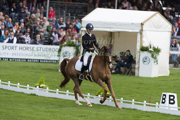 Clare Abbott (IRL) riding Euro Prince in the Dressage phase  of  the 2017 Mitsubishi Motors  Badminton Horse Trials