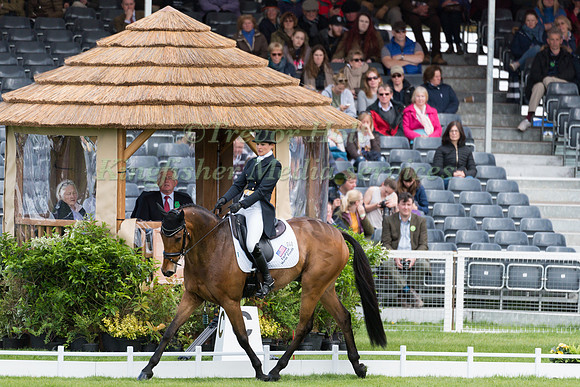 Katherine Coleman (USA) riding Longwood in the Dressage phase  of  the 2017 Mitsubishi Motors  Badminton Horse Trials