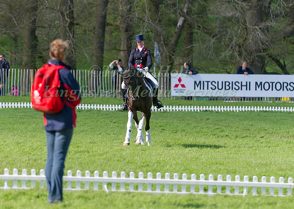 Nicola Wilson and Beltane Queen Warming Up before Dressage