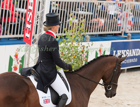 Kristina Cook and Miners Frolic enter the Dressage Arena