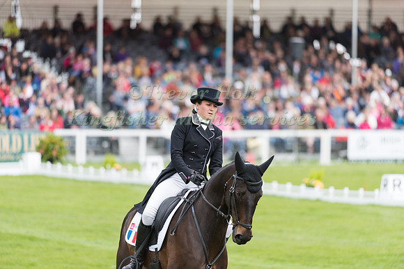 Gwendolen Fer (FRA) riding Romantic Love in the Dressage phase  of  the 2017 Mitsubishi Motors  Badminton Horse Trials