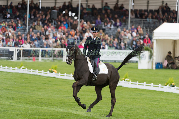 Pietro Sandei (ITA) riding Mouse  in the Dressage phase  of  the 2017 Mitsubishi Motors  Badminton Horse Trials