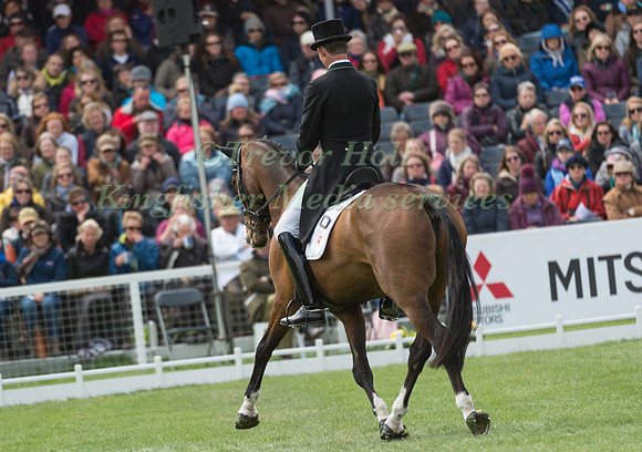 Jonty Evans (IRL) riding Cooley Rorkes Drift in the Dressage phase  of  the 2017 Mitsubishi Motors  Badminton Horse Trials