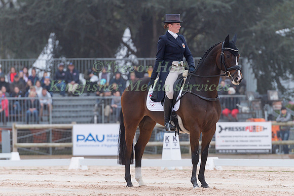 FLORA HARRIS (GBR) AND BAYANO TAKING PART IN THE DRESSAGE PHASE