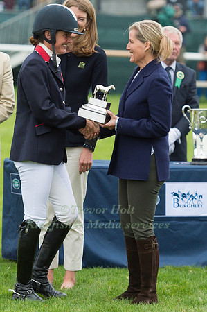 Piggy French  runner up  at  the 2017 Burghley Horse Trials  Prize giving ceremony