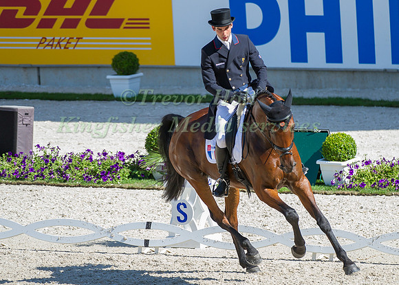 Astier Nicolas riding Piaf de B'Neville taking part in the dressage test