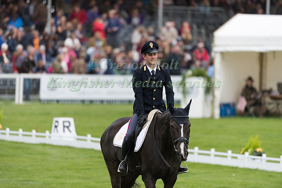 Pietro Sandei (ITA) riding Mouse  in the Dressage phase  of  the 2017 Mitsubishi Motors  Badminton Horse Trials