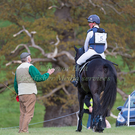 NICOLA WILSON (GBR) RIDING  BULANA HELD ON COURSE WHILST COMPETING IN THE CROSS COUNTRY PHASE OF THE  EVENT RIDERS MASTERS COMPETITION AT THE  2017 DODSON AND HORRELL CHATSWORTH INTERNATIONAL HORSE TR