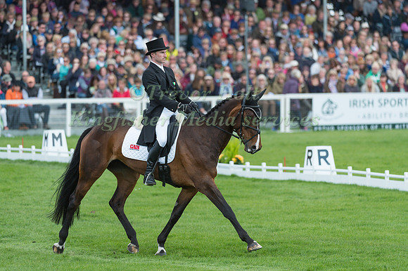 Ciaran Glynn (IRL) riding November Night in the Dressage phase  of  the 2017 Mitsubishi Motors  Badminton Horse Trials