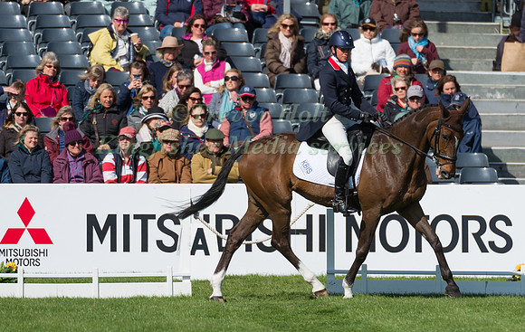 Izzy Taylor (GBR) riding KBIS Briarlands Matilda in the Dressage phase  of  the 2017 Mitsubishi Motors  Badminton Horse Trials