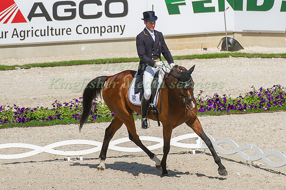 Felix Vogg riding Onfire taking part in the dressage test