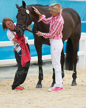 Ingrid Klimke Prepares Butts Abraxxas for the first Horse Inspection