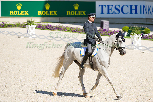 Johan Lundin riding Johnny Cash taking part in the dressage test
