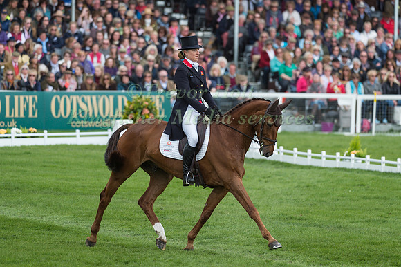 Kristina Cook (GBR) riding Billy The Red in the Dressage phase  of  the 2017 Mitsubishi Motors  Badminton Horse Trials