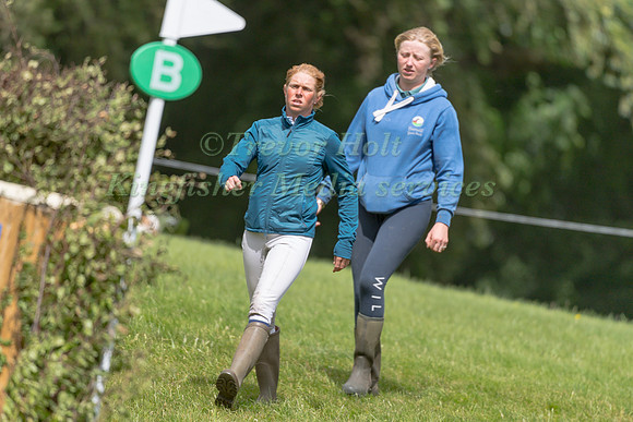 Rosalind Canter walking the XC