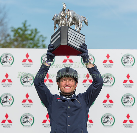 Michael Jung of Germany  with the Mitsubishi Motors Badminton  Trophy