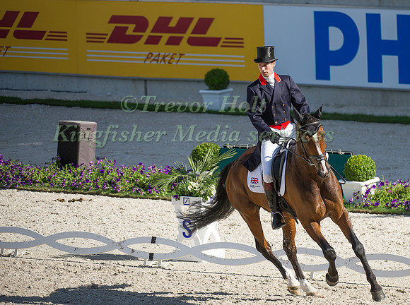 Harry Meade riding Wild Lone taking part in the dressage test