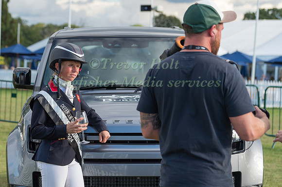 Ros Canter being interviewed after her win
