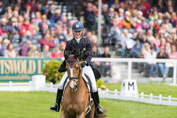 Clare Abbott (IRL) riding Euro Prince in the Dressage phase  of  the 2017 Mitsubishi Motors  Badminton Horse Trials