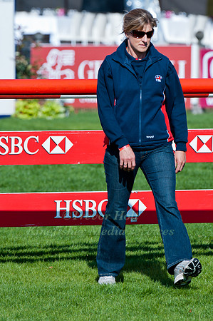 Kristina Cook walkinh the Show jumping Course