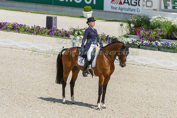 Lara De Liedekerke riding Ducati van den Overdam taking part in the dressage test