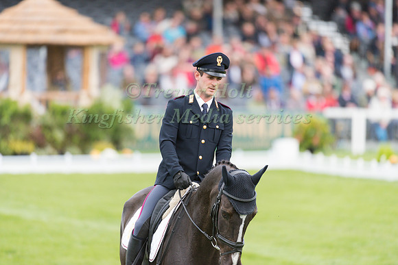 Pietro Sandei (ITA) riding Mouse  in the Dressage phase  of  the 2017 Mitsubishi Motors  Badminton Horse Trials