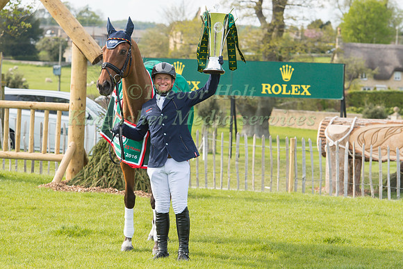 Michael Jung of Germany  and La Biosthetique - Sam FBW with the Rolex Grand Slam  Trophy