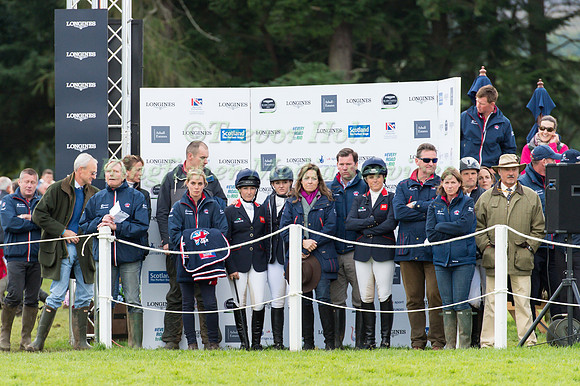 The British Team Watch Izzy Taylor in the Show Jumping