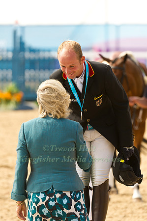 Micheal Jung recieves his runner's up medal from The Duchess of Coenwall