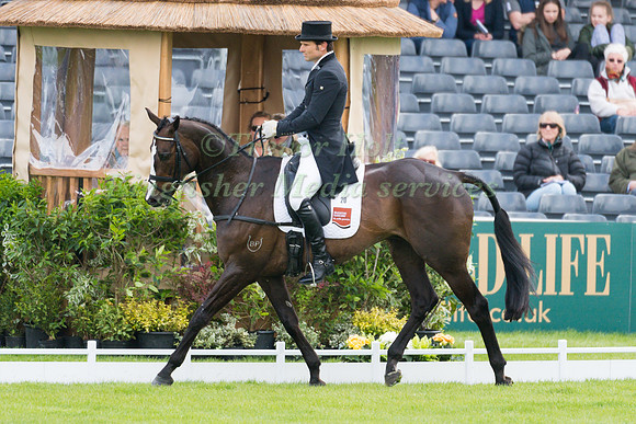 Shane Rose (AUS) riding Shanghai Joe in the Dressage phase  of  the 2017 Mitsubishi Motors  Badminton Horse Trials