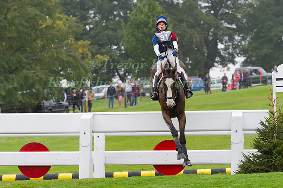 Louise Harwood (GBR) riding Mr Potts competing in the Cross Country Phase