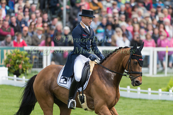 Michael Jung (GER) riding La Biosthetique Sam FBW in the Dressage phase  of  the 2017 Mitsubishi Motors  Badminton Horse Trials