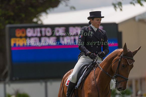 Helene Vattier (FRA) riding Quito de Baliere in the Dressage phase  of  the 2017 Mitsubishi Motors  Badminton Horse Trials