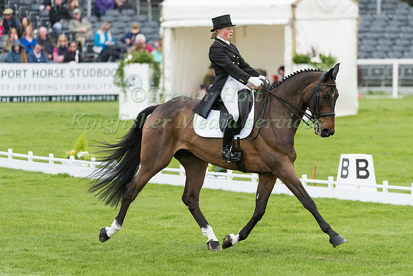 Rosalind Canter (GBR) riding Allstar B in the Dressage phase  of  the 2017 Mitsubishi Motors  Badminton Horse Trials
