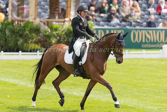 Austin O'Connor (IRL) riding Kilpatrick Knight in the Dressage phase  of  the 2017 Mitsubishi Motors  Badminton Horse Trials