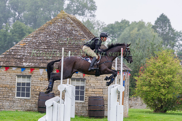 STAMFORD, UNITED KINGDOM - SEPTEMBER 6: In this handout image provided by Burghley Horse Trials, Murray Lamperd (AUS) riding Under The Clocks competes during the dressage phase of the Burghley Horse T