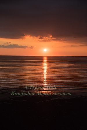 Sunset over the coastline