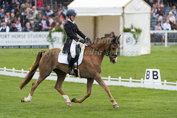 Clare Abbott (IRL) riding Euro Prince in the Dressage phase  of  the 2017 Mitsubishi Motors  Badminton Horse Trials