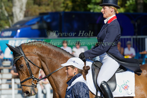 Mary King and Imperial  Cavalier  enter the Dressage arena for their 4 Star Test