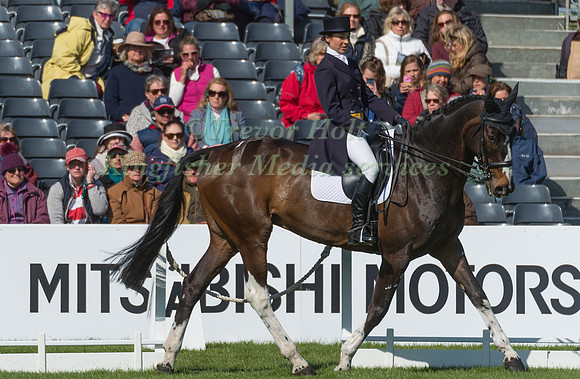 Becky Woolven (GBR) riding Charlton Down Riverdance in the Dressage phase  of  the 2017 Mitsubishi Motors  Badminton Horse Trials
