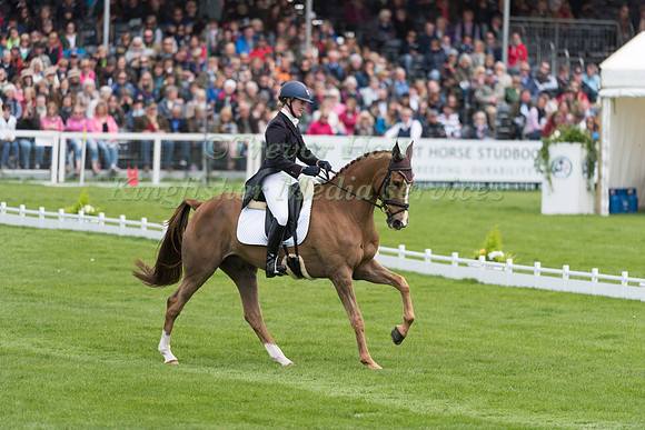 Clare Abbott (IRL) riding Euro Prince in the Dressage phase  of  the 2017 Mitsubishi Motors  Badminton Horse Trials