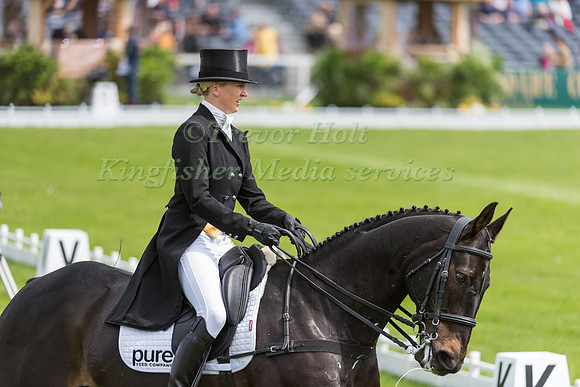 Lissa Green (GBR) riding Malin Head Clover in the Dressage phase  of  the 2017 Mitsubishi Motors  Badminton Horse Trials