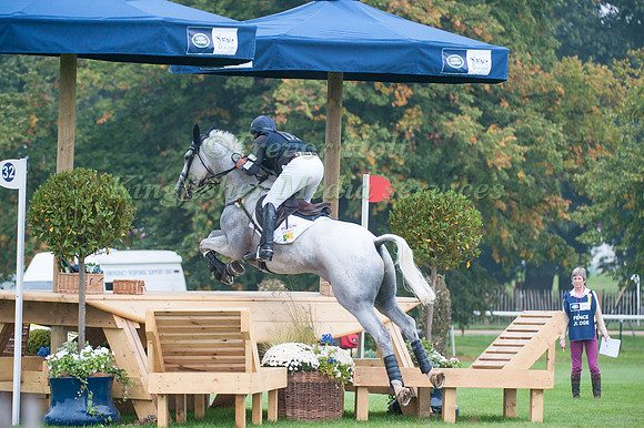 Matthew Wright (GBR) riding Cossan Lad competing in the Cross Country Phase
