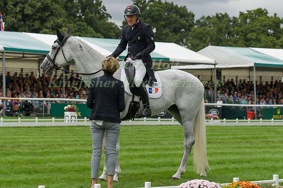 RODOLPHE  SCHERER (FRA) PROTESTS TO OFFICIALS AT HIS ELIMINATION FROM THE DRESSAGE PHASE OF THE  2016 LAND ROVER BURGHLEY HORSE TRIALS ESSAGE