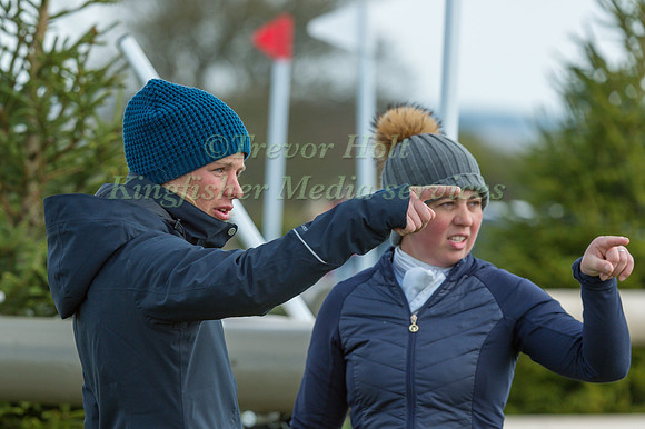 IZZY TAYLOR AND KITTY KING WALKING THE  CROSS COUNTRY COURSE  AT