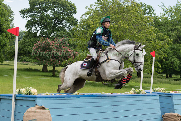 RYUZO KITAJIMA (JPN) RIDING KINNORDY RHONDO  IN THE CROSS COUNTRY PHASE OF THE CCI ONE STAR AT THE 2017 HOUGHTON INTERNATIONAL HORSE TRIALS