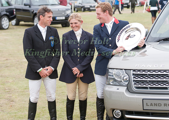 Polly Stockton, Sam Griffiths and Oliver Townend at The Prize Giving