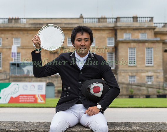 YOSHIAKI  OIWA (JPN) IN FRONT OF BRAMHAM HOUSE AFTER WINNING THE EQUI-TREK CCI THREE STAR AT THE 2017 BRAMHAM INTERNATIONAL HORSE TRIALS